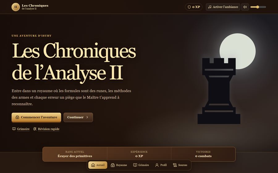 Aperçu de l'application Les Chroniques de l'Analyse II.